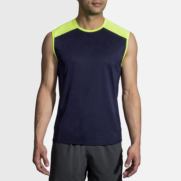 Brooks Stealthless Hombre Camiseta Sin Mangas - Azules (3570SPDBN)